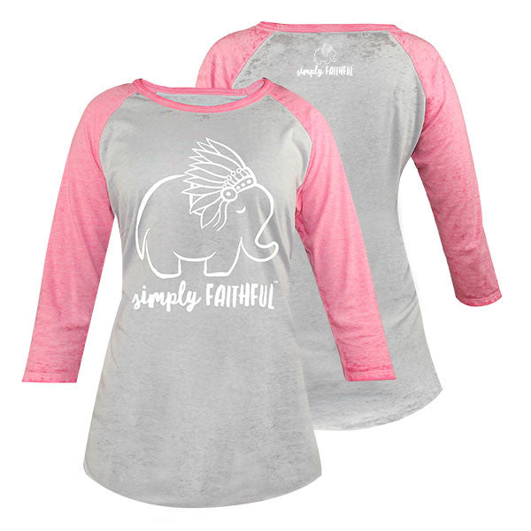Simply Faithful By Simply Southern Elephant Pink Long Sleeve T-Shirt