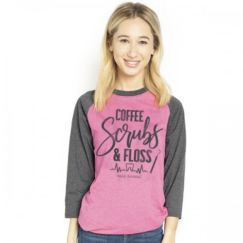 SALE Simply Faithful By Simply Southern Coffee Scrubs And Floss Dentist CDA DDS DMD Dental Assistant Long Sleeve T-Shirt