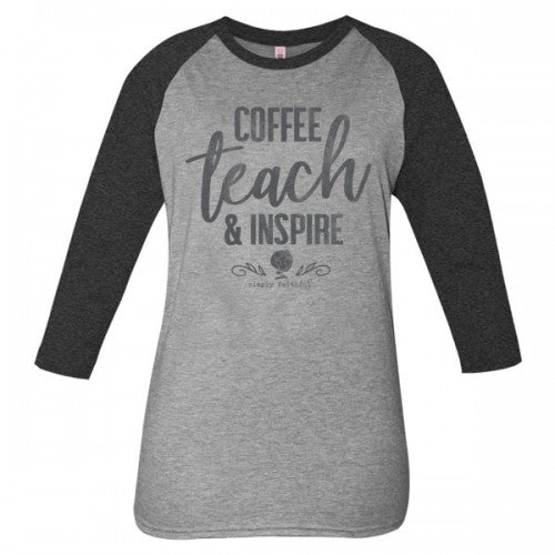 SALE Simply Faithful By Simply Southern Coffee Teach And Inspire Long Sleeve T-Shirt