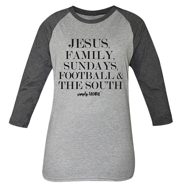 SALE Simply Faithful By Simply Southern Jesus Family Football Long Sleeve T-Shirt