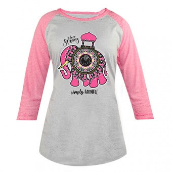 Simply Faithful By Simply Southern Be Strong Elephant Joshua 1:9 Long Sleeve T-Shirt