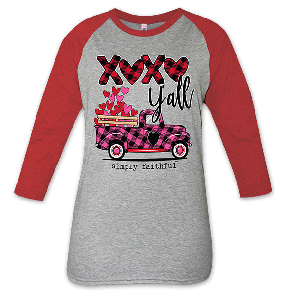 SALE Simply Faithful By Simply Southern XOXO Yall Valentine's Day Truck Long Sleeve T-Shirt