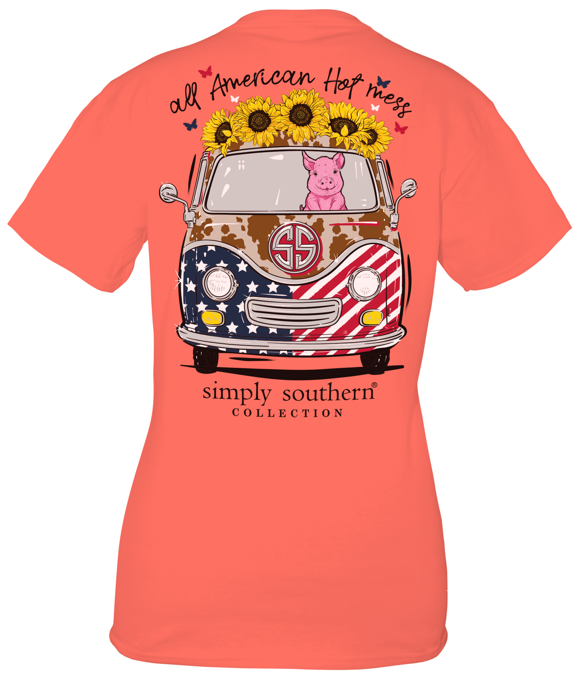 SALE Simply Southern All American Hot Mess USA Pig T-Shirt