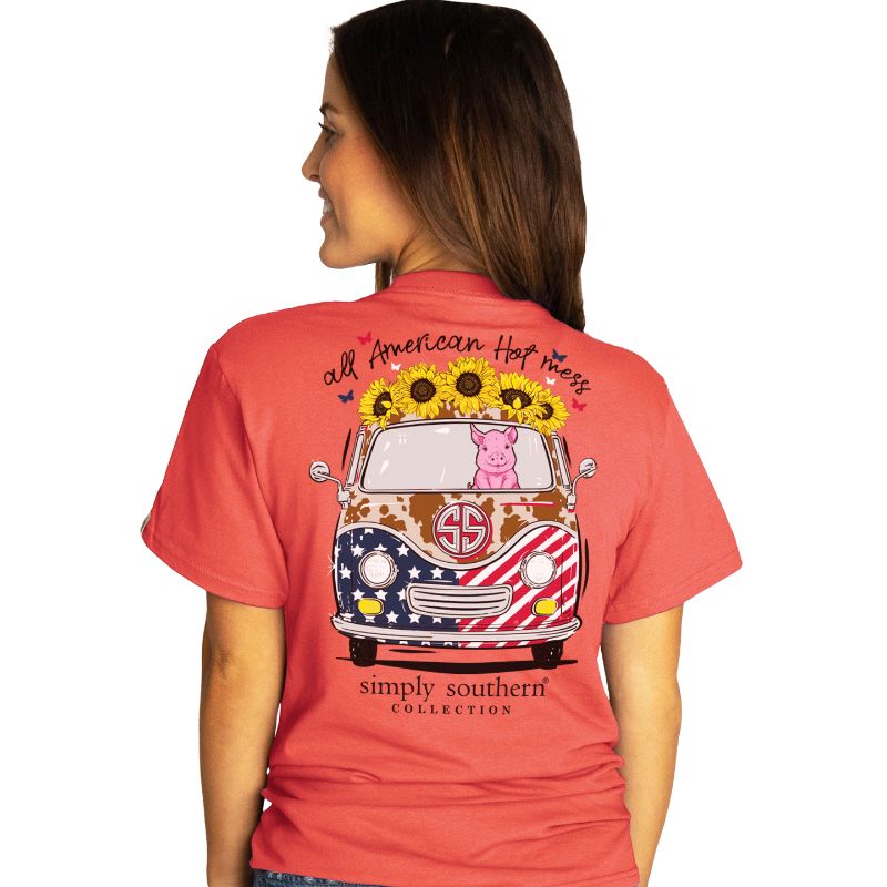 SALE Simply Southern All American Hot Mess USA Pig T-Shirt