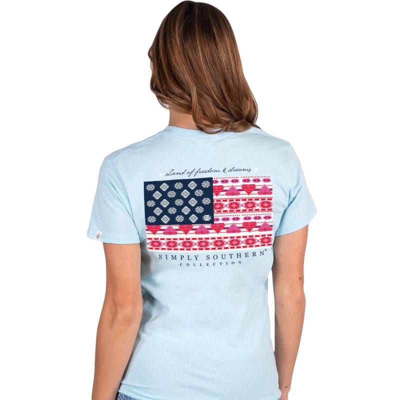 SALE Simply Southern Aztec Flag USA T-Shirt