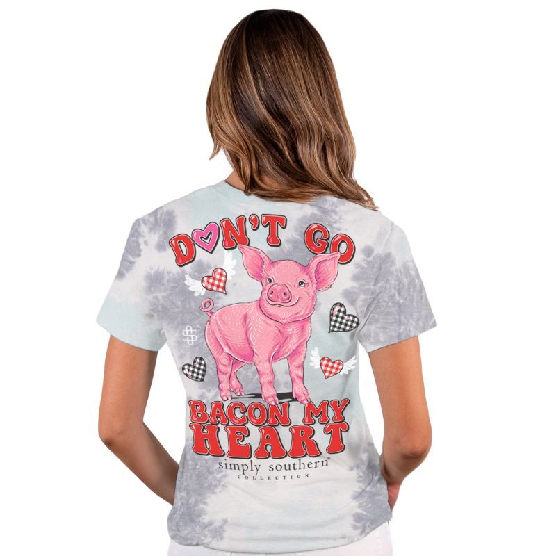 Simply Southern Bacon My Heart Pig Tie Dye T-Shirt