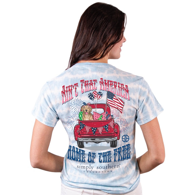 Simply Southern Home Of The Free USA Tie Dye T-Shirt