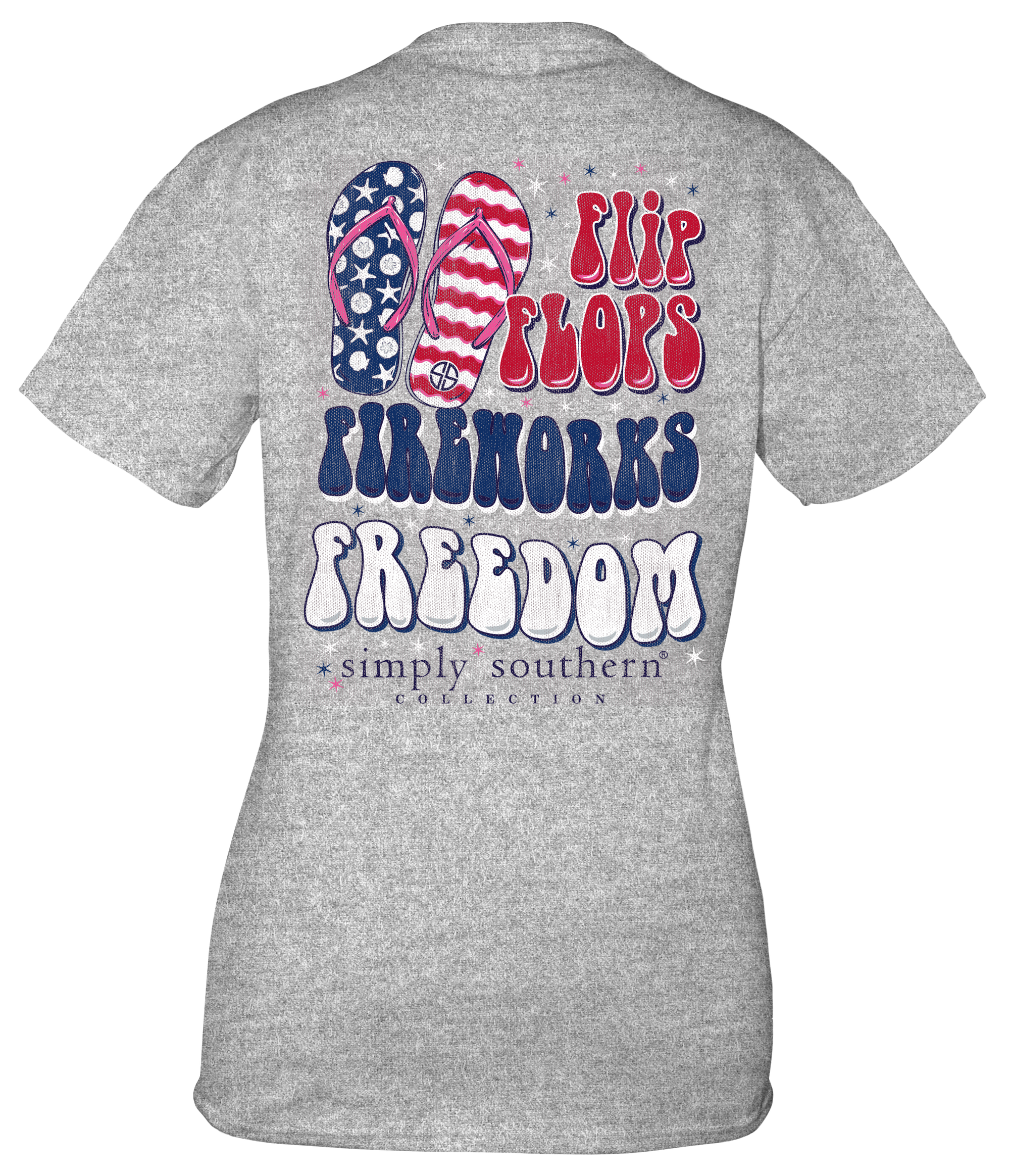 SALE Simply Southern Flip Flops Fireworks Freedom USA T-Shirt