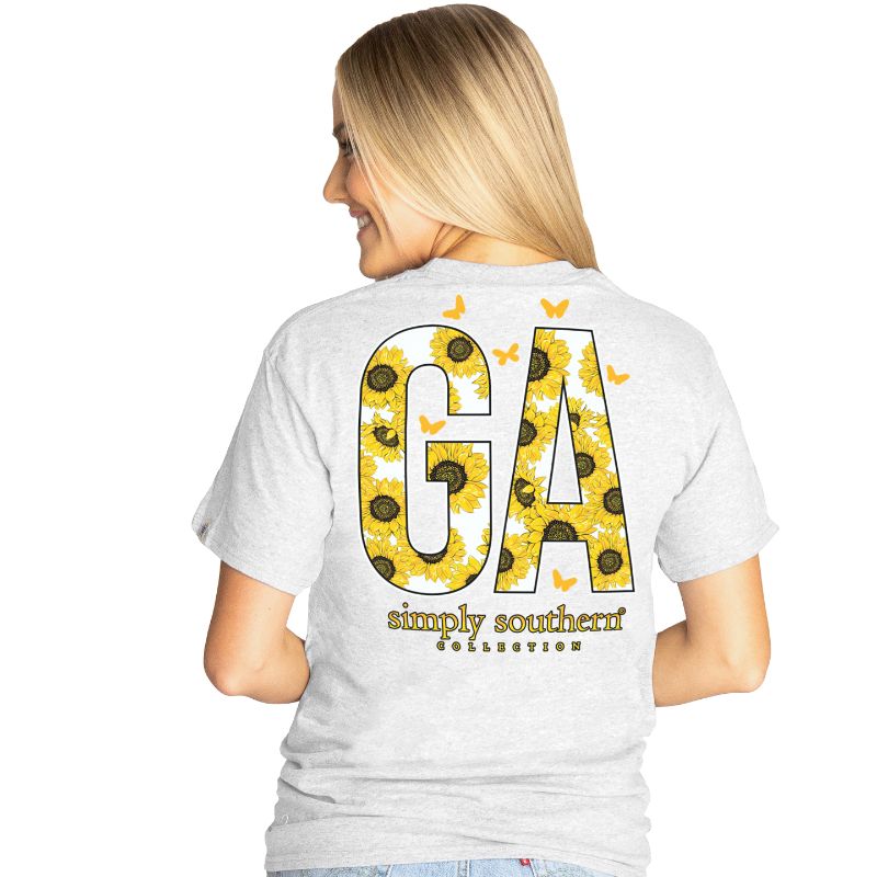 SALE Simply Southern Preppy Georgia Sunflower T-Shirt