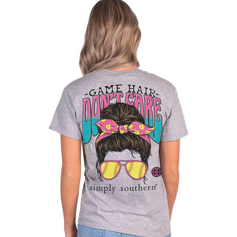 Simply Southern Game Hair Don't Care Softball T-Shirt
