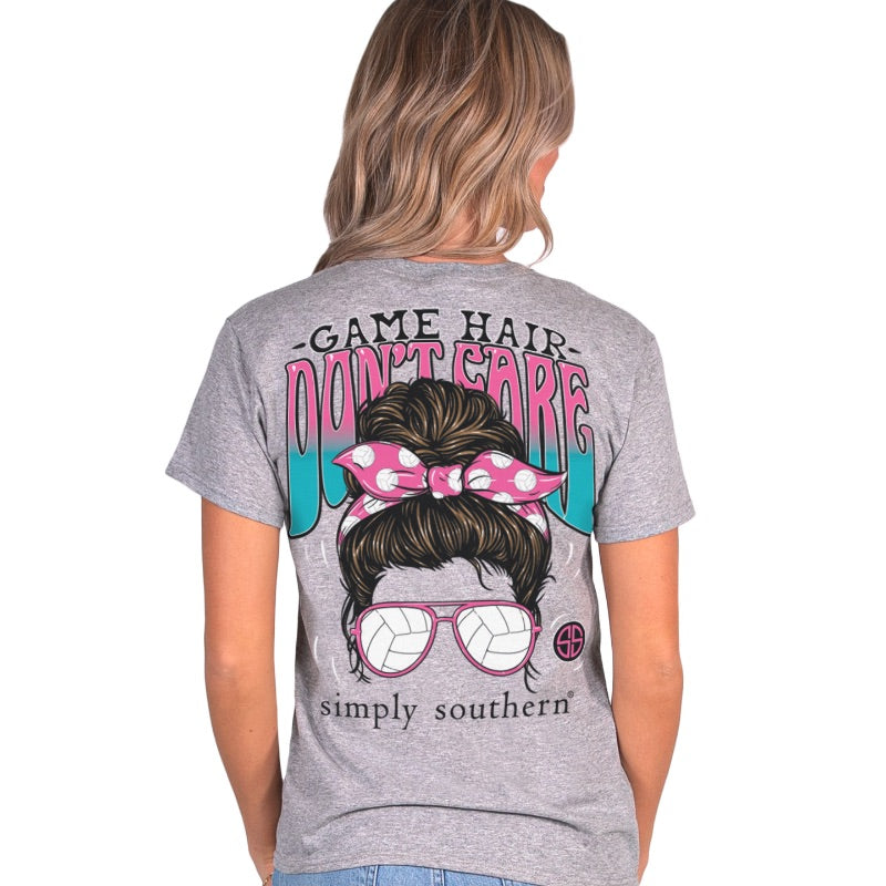 Simply Southern Game Hair Don't Care Volleyball T-Shirt
