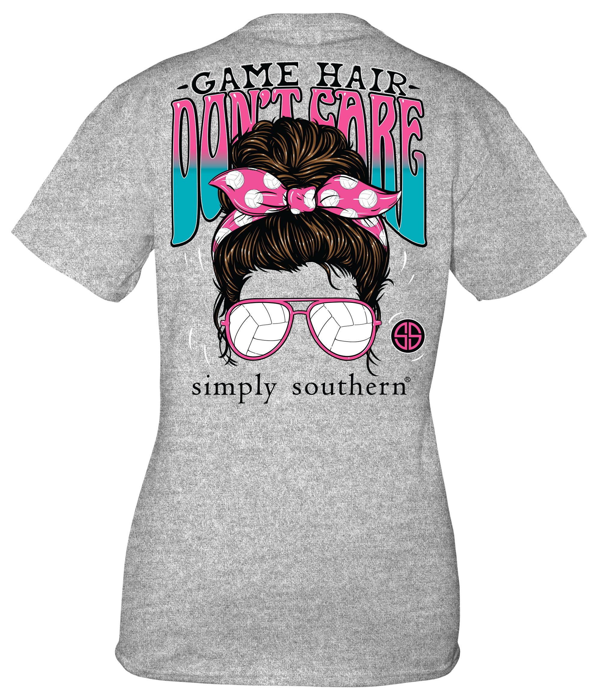 Simply Southern Game Hair Don&#39;t Care Volleyball T-Shirt