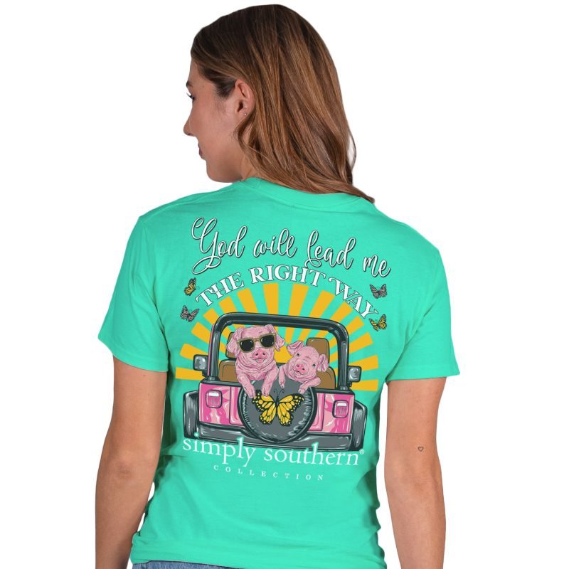 Simply Southern God Lead Me Pig T-Shirt