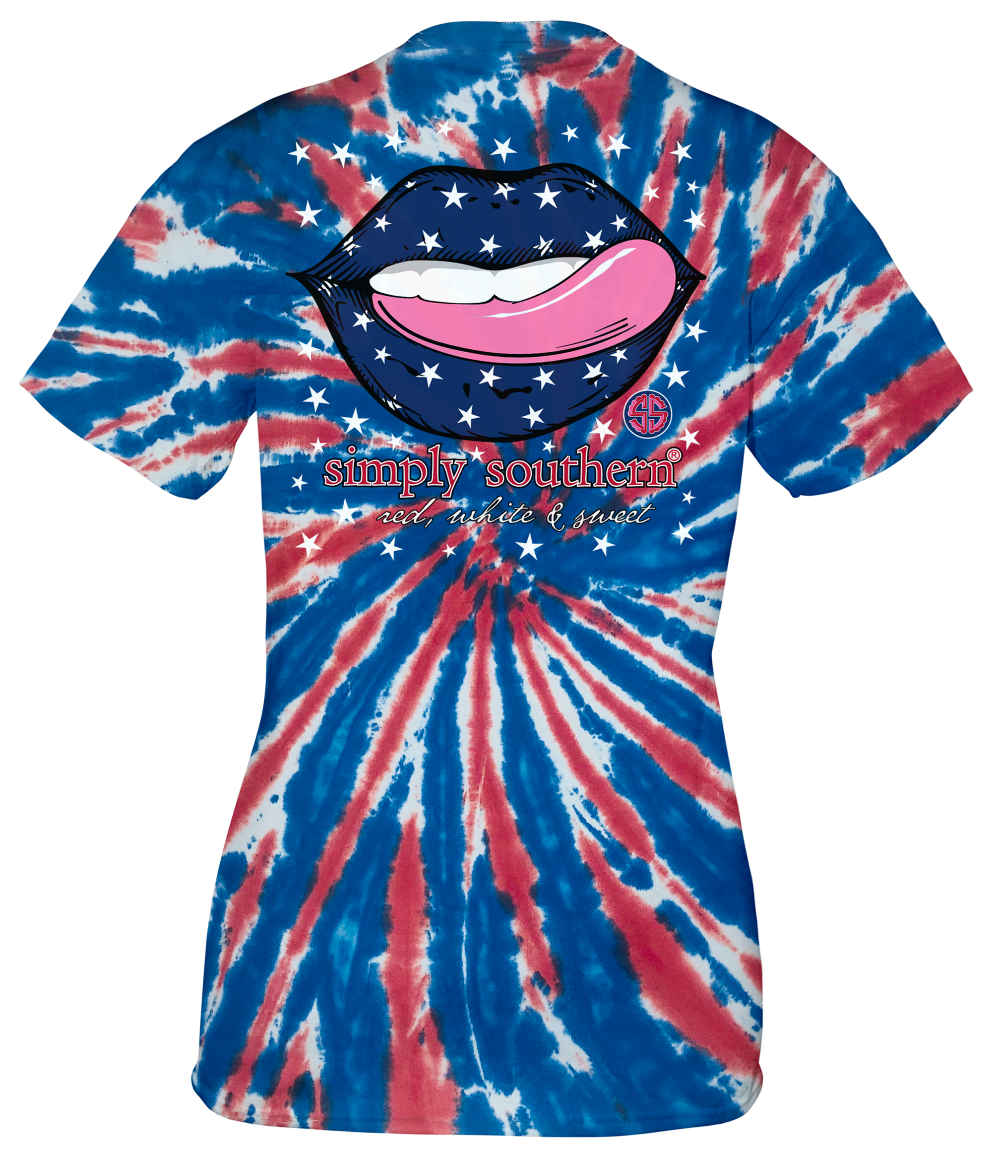 SALE Simply Southern Preppy USA Lips Tie Dye T-Shirt