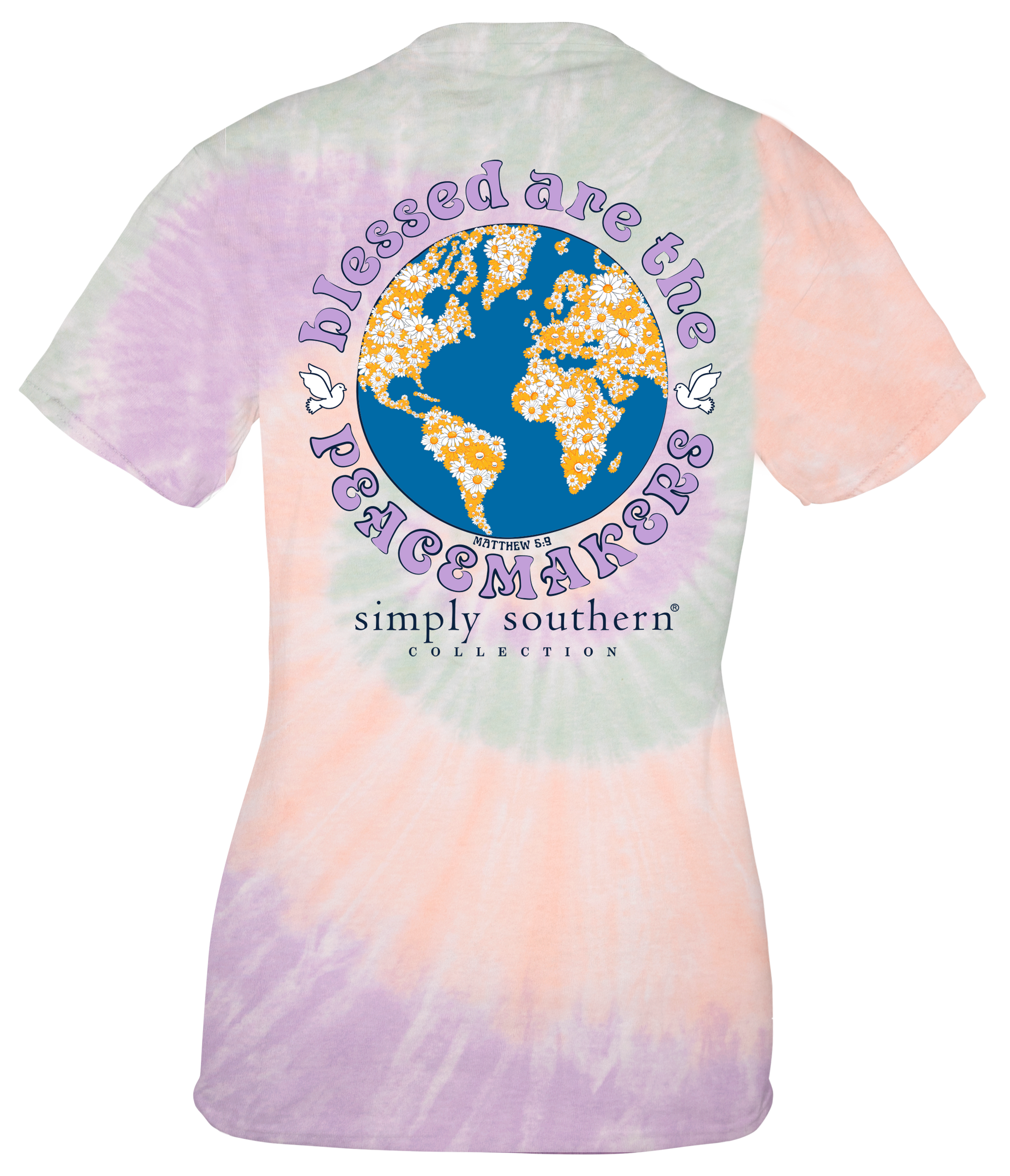 SALE Simply Southern Blessed Peacemakers Tie Dye T-Shirt