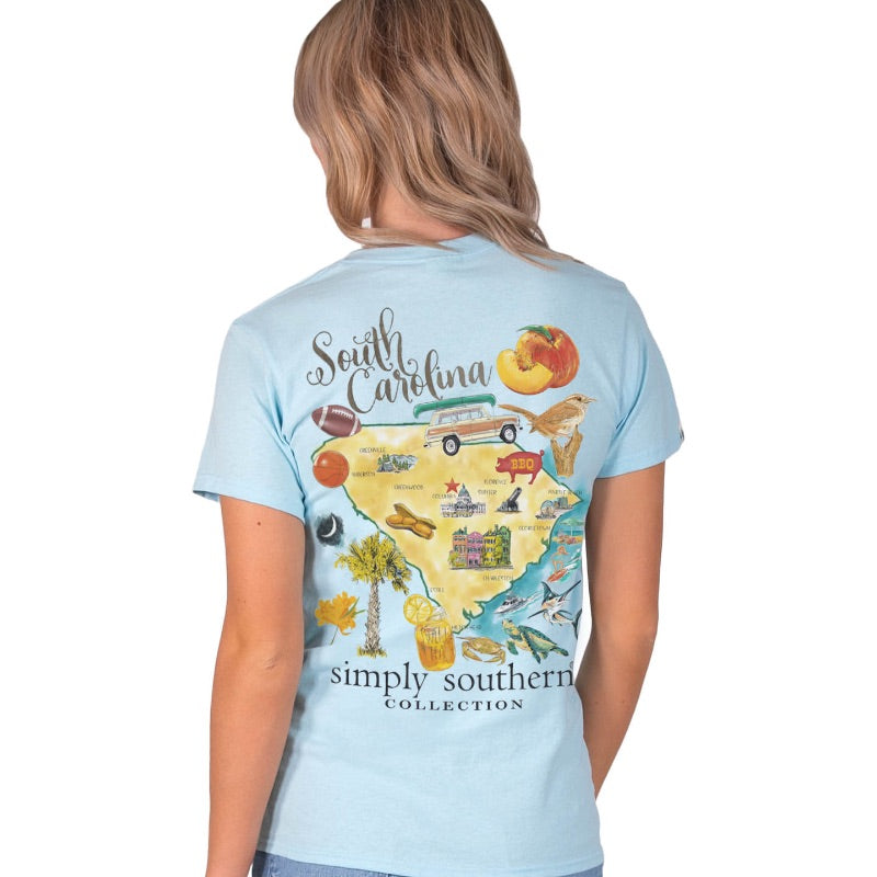 Simply Southern Preppy South Carolina Ice Blue T-Shirt