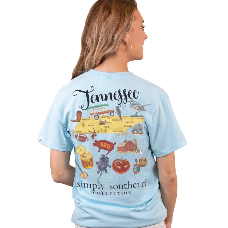 Simply Southern Preppy Tennessee Ice Blue T-Shirt