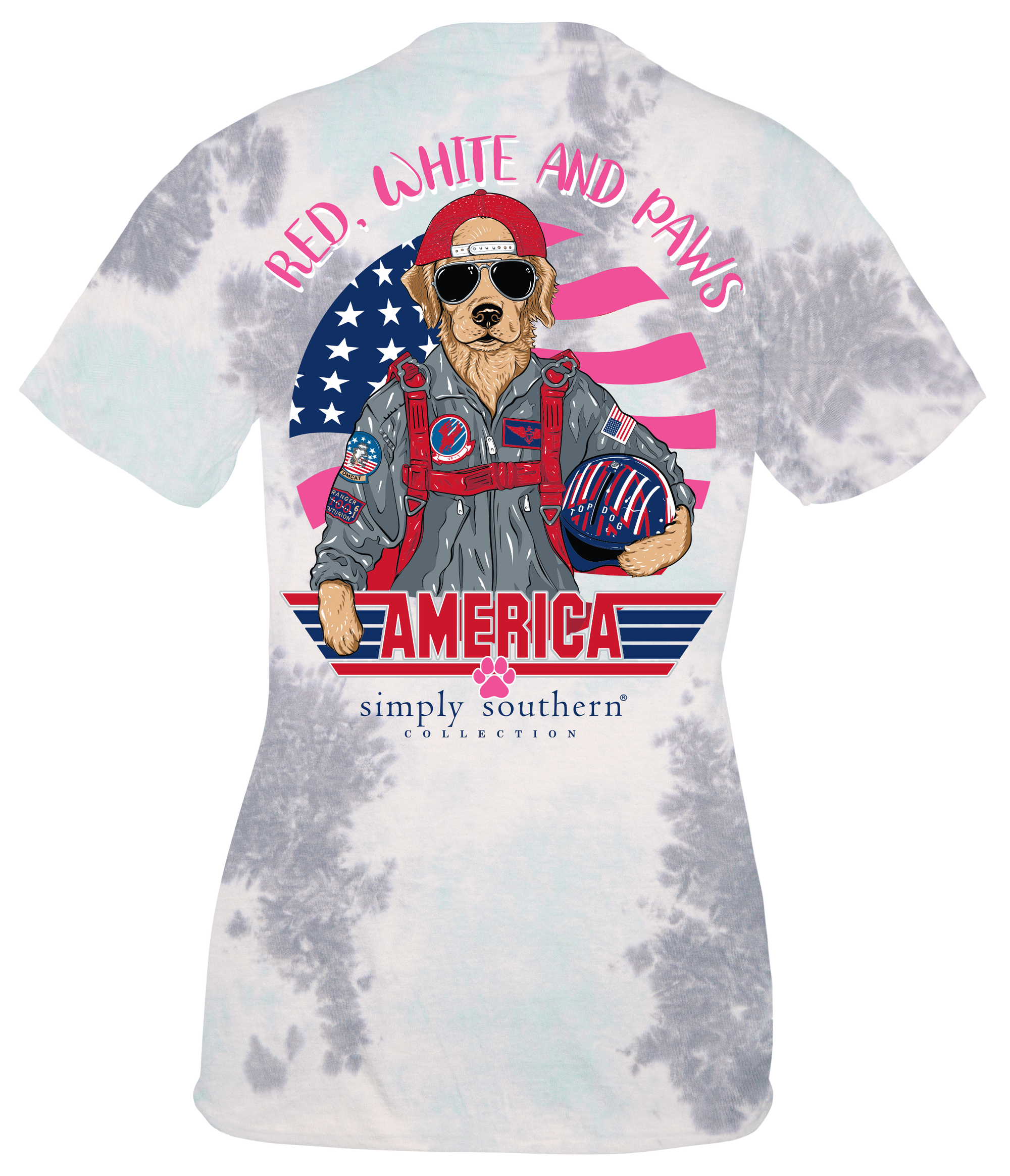 Simply Southern USA Top Dog Tie Dye T-Shirt