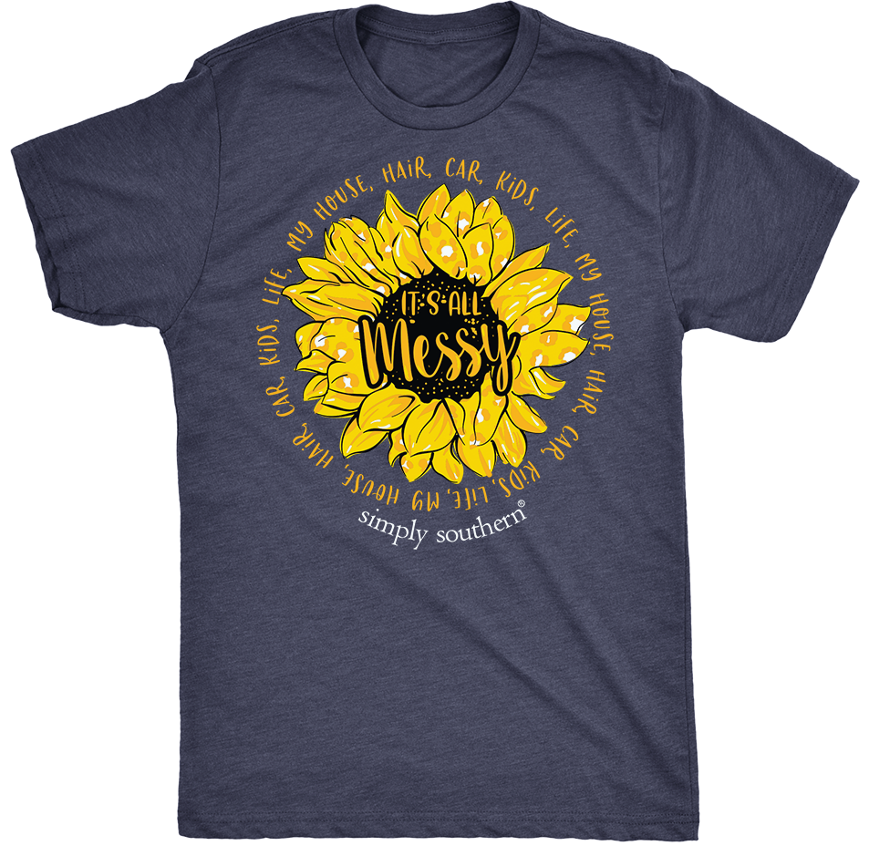 Simply Southern Preppy All Messy Mom Sunflower T-Shirt