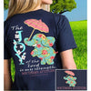 Southern Attitude Preppy Joy Elephant Navy T-Shirt