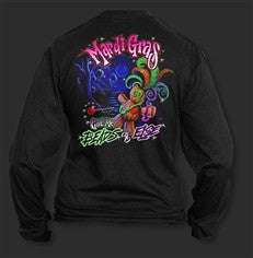 Sweet Thing Funny Mardi Gras Voodoo Beads Girlie Longsleeve Bright T-Shirt - SimplyCuteTees