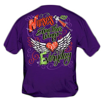 Sweet Thing Funny Nurses Wings Nurse Angel Girlie Bright T Shirt - SimplyCuteTees