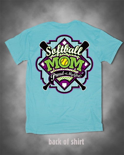 Sweet Thing Softball Mom Proud of My Girl Blue Girlie Bright T Shirt - SimplyCuteTees