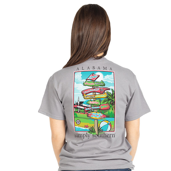 Simply Southern Preppy Alabama State Signs T-Shirt