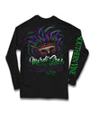 Southern Vine Mardi Gras All About the Beads Long Sleeve Girlie Bright T-Shirt - SimplyCuteTees