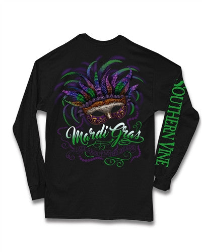 Southern Vine Mardi Gras All About the Beads Long Sleeve Girlie