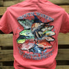 Backwoods South Waters Way Down Yonder Fish Bright Unisex T Shirt