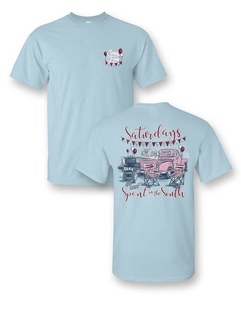 Sassy Frass Saturdays Spent in the South Tailgating Comfort Colors Girlie Bright T Shirt