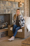 Simply Southern Grey Plaid Sweater Jacket Shacket