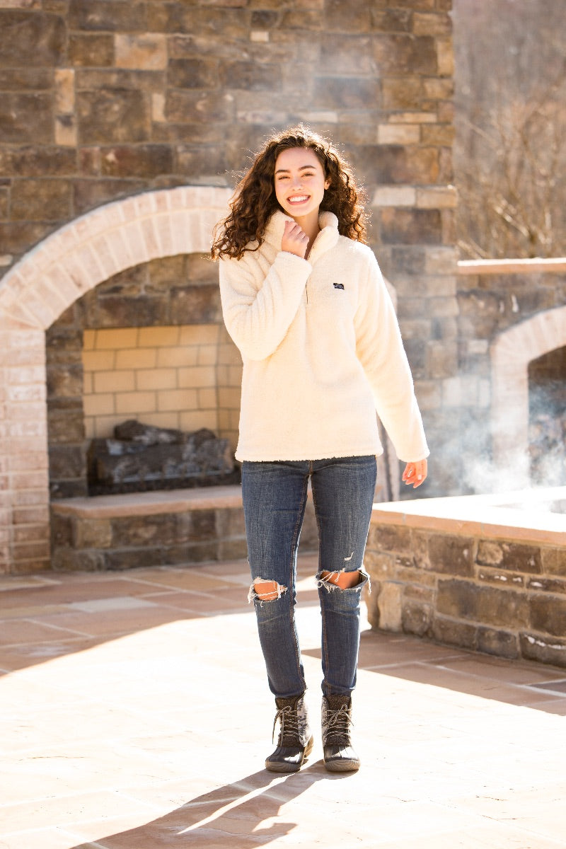SALE Simply Southern Classic Cream Sherpa Long Sleeve Sweatshirt