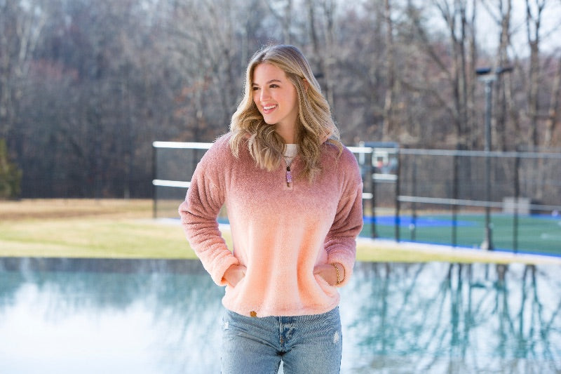 SALE Simply Southern Ombre Pullover Soft Sherpa Jacket