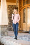 SALE Simply Southern Preppy Henley Rose Long Sleeve T-Shirt
