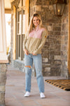 SALE Simply Southern Khaki Long Sleeve Cordy Pullover Jacket