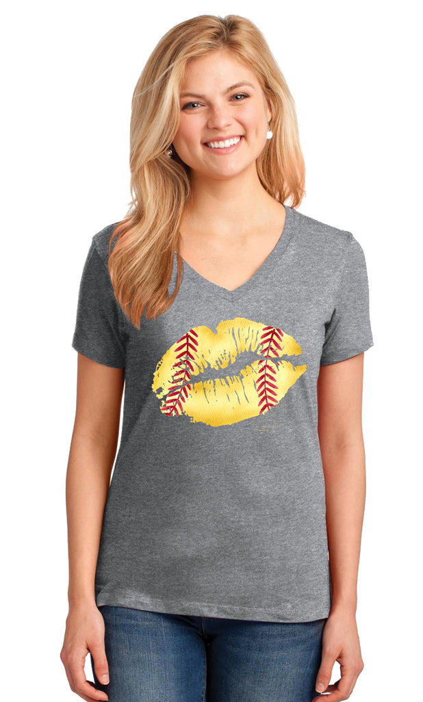 Sassy Frass Softball Lips Bella Canvas T-Shirt