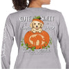 Southern Attitude Preppy Pumpkin Puppy Fall Grey Long Sleeve T-Shirt