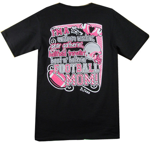 Bjaxx Hoot n Hollerin Football Mom Sports Girlie Bright T Shirt - SimplyCuteTees