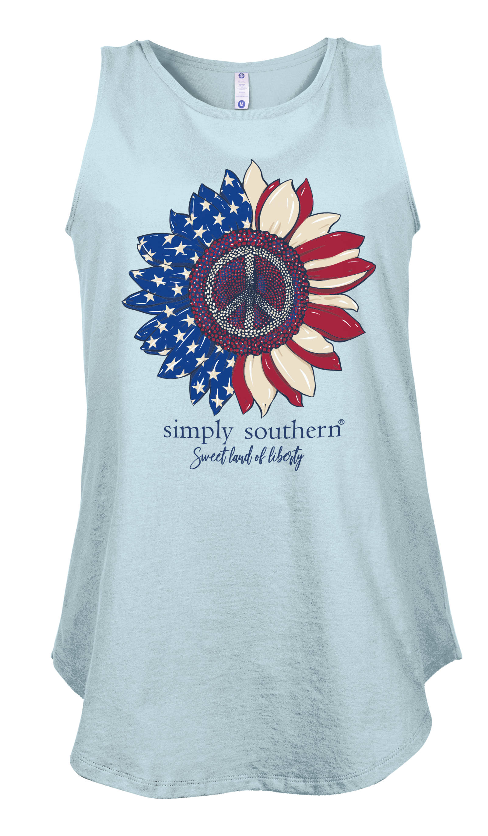 Simply Southern Preppy USA Peace Sunflower Tank Top