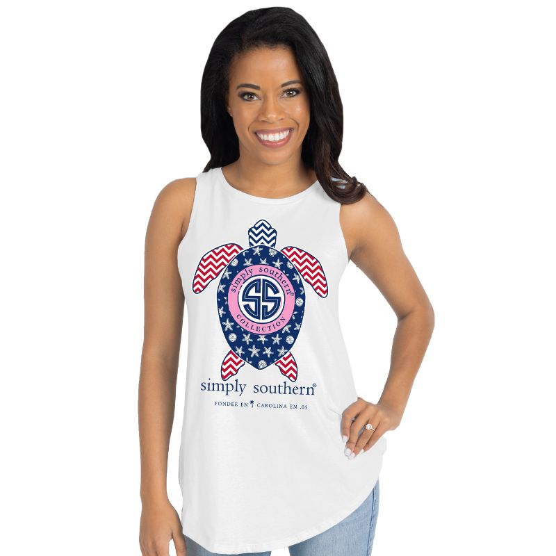 Simply Southern Preppy USA Turtle Tank Top