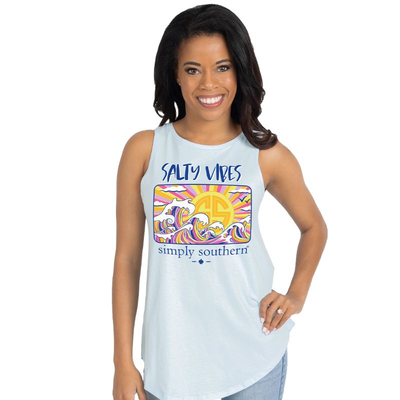 Simply Southern Preppy Salty  Beach Tank Top