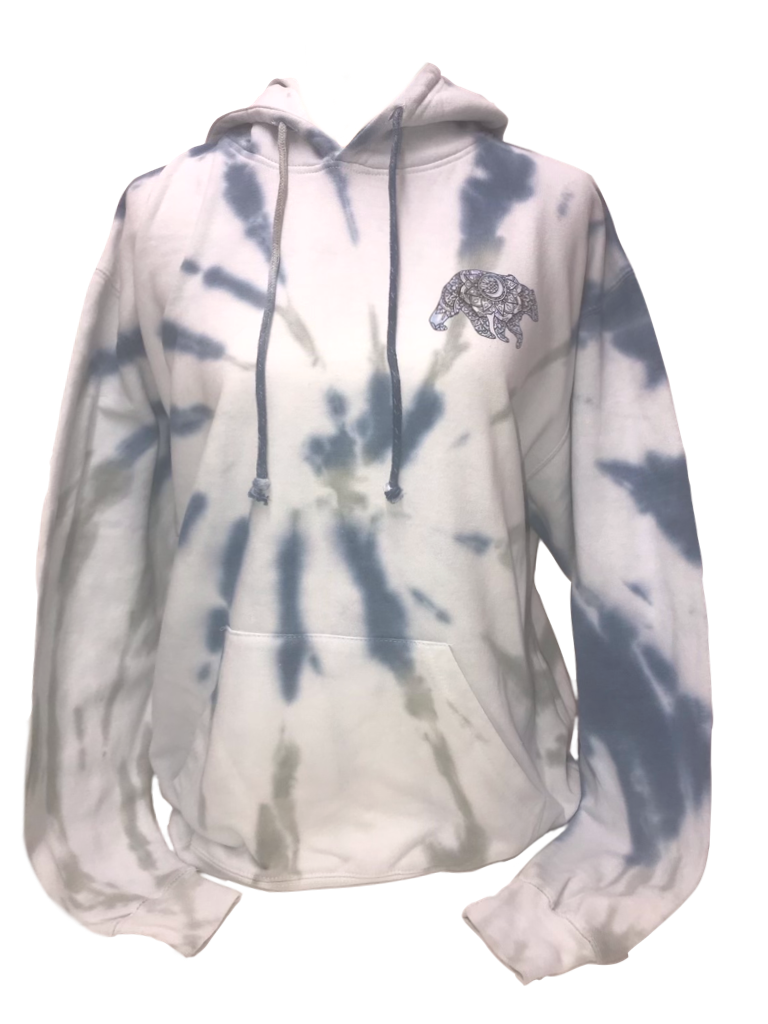 Southern Attitude Tortuga Moon Mandala Bear Tie Dye Navy Burst Pullover Hoodie