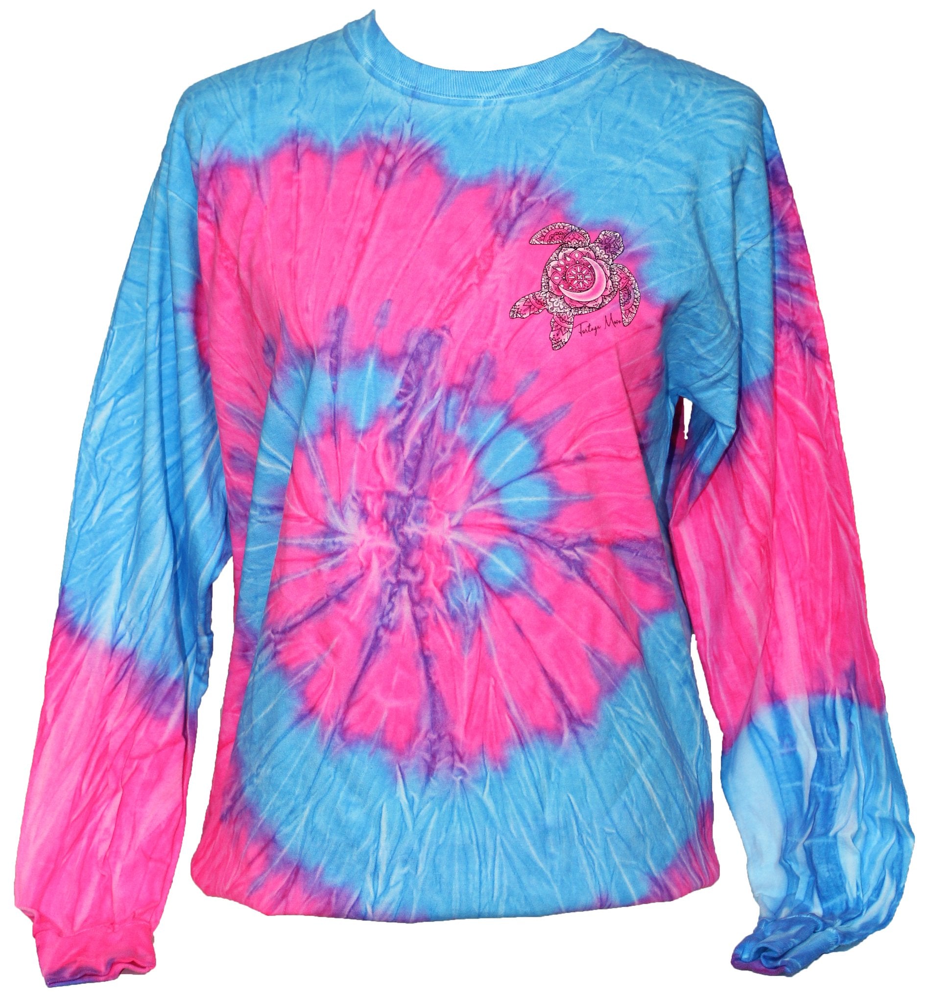 Southern Attitude Tortuga Moon Turtle Tie Dye Long Sleeve T-Shirt