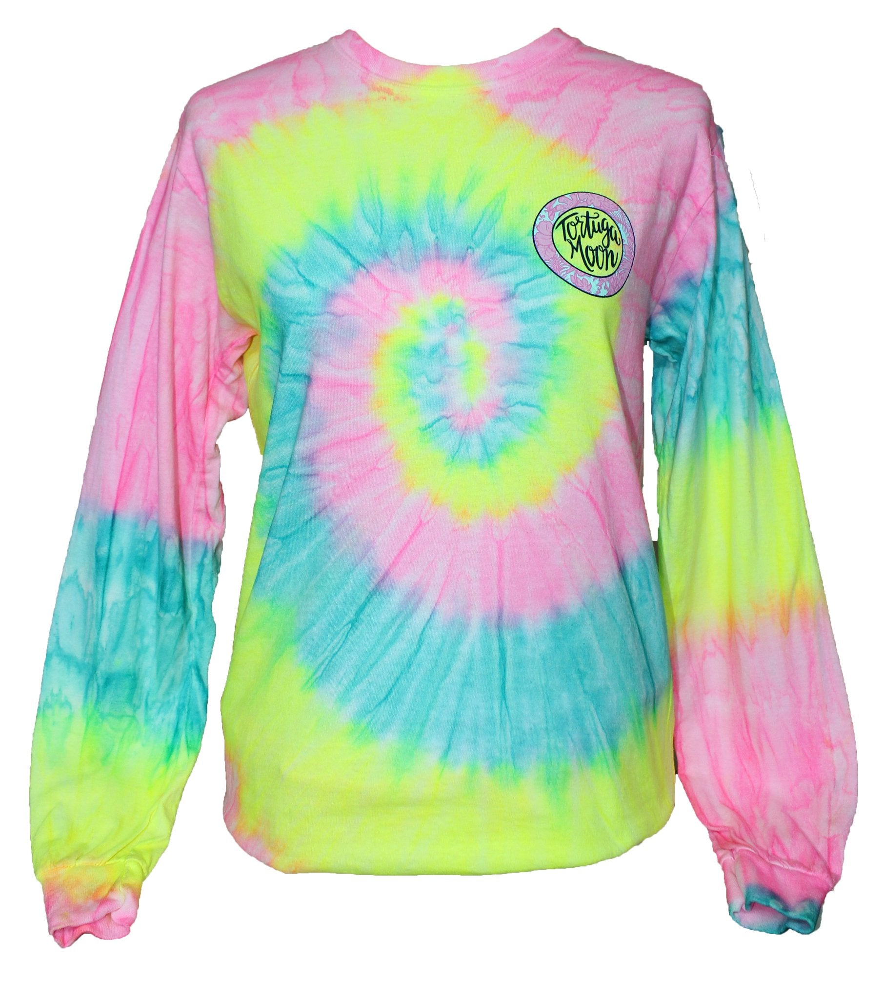 Southern Attitude Tortuga Moon Palm Turtle Tie-dye Long Sleeve T-Shirt