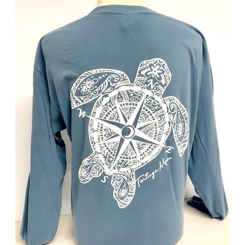 Southern Attitude Tortuga Moon Compass Turtle Comfort Colors Long Sleeve T-Shirt