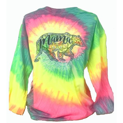 Southern Attitude Tortuga Moon Mandala Mama Bear Tie Dye T-Shirt