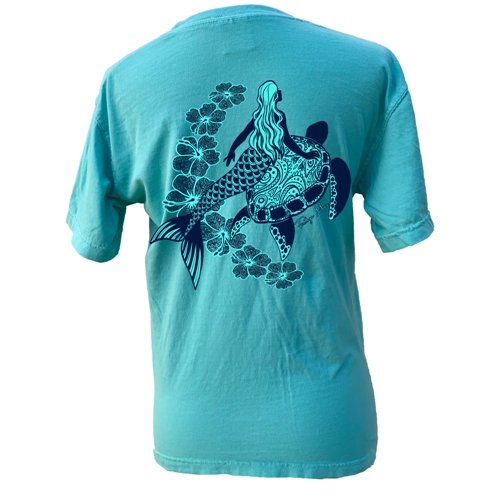 Southern Attitude Tortuga Moon Mermaid Turtle Comfort Colors T-Shirt