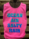 SALE Southern Chics Apparel Ocean Air Salty Hair Comfort Colors Bright T Shirt Tank Top